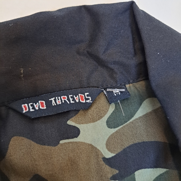 Dead Threads Womens M Shirt Goth Black Camouflage Button Down Short Sleeve - Picture 12 of 12